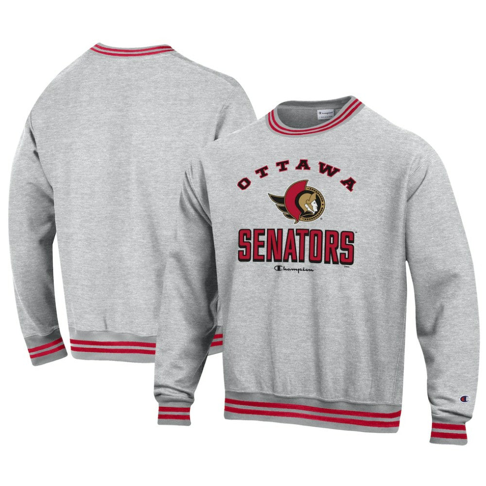Ottawa Senators Champion Reverse Weave Yarn Dye Pullover Sweatshirt - Heather Gray Sweatshirts