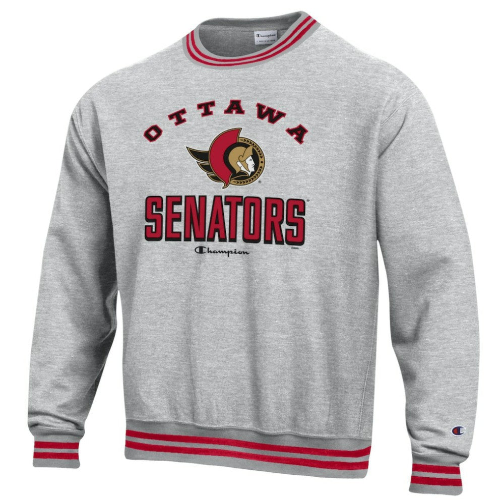 Ottawa Senators Champion Reverse Weave Yarn Dye Pullover Sweatshirt - Heather Gray Sweatshirts