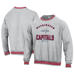 Washington Capitals Champion Reverse Weave Yarn Dye Pullover Sweatshirt - Heather Gray Sweatshirts