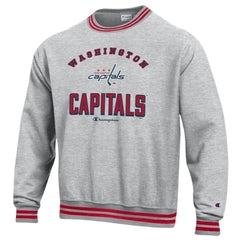 Washington Capitals Champion Reverse Weave Yarn Dye Pullover Sweatshirt - Heather Gray Sweatshirts
