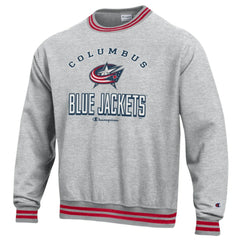 Columbus Blue Jackets Champion Reverse Weave Yarn Dye Pullover Sweatshirt - Heather Gray Sweatshirts