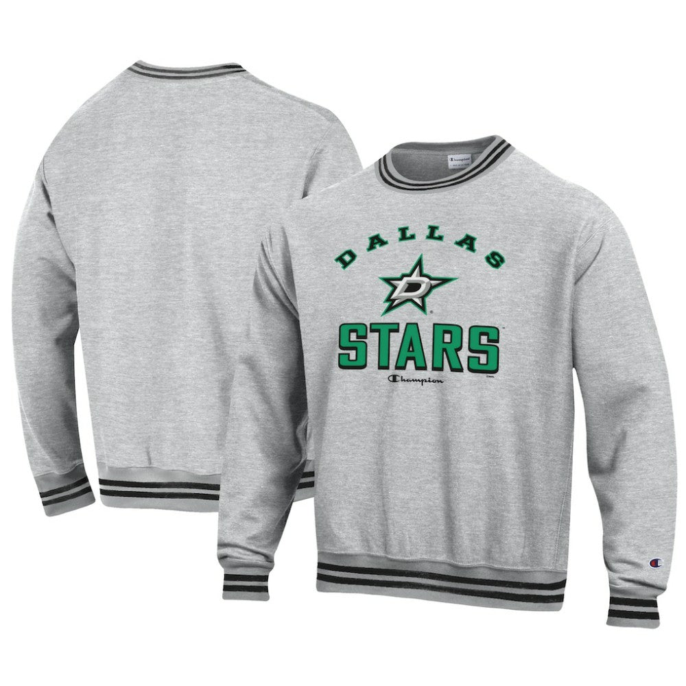 Dallas Stars Champion Reverse Weave Yarn Dye Pullover Sweatshirt - Heather Gray Sweatshirts