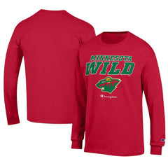 Minnesota Wild Champion Long-Sleeve Jersey T-Shirt - Red T-shirts