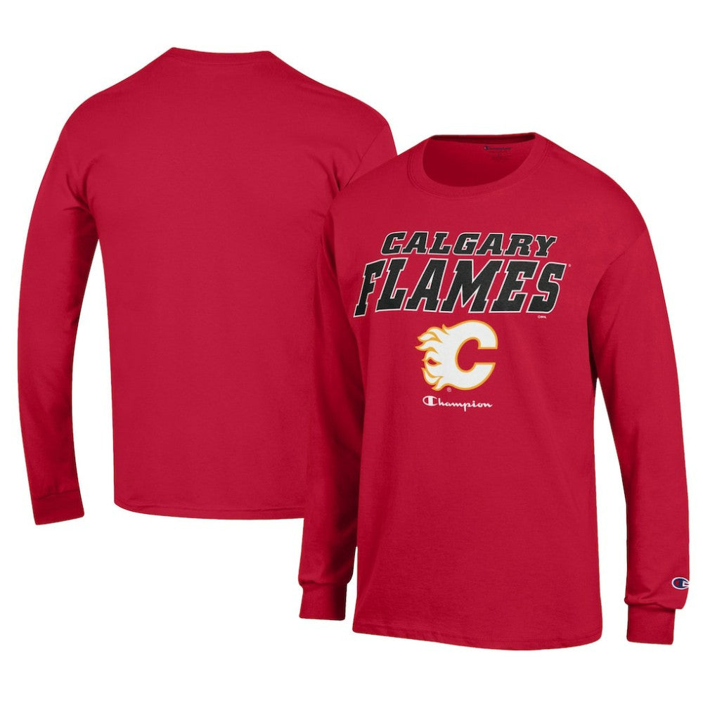 Calgary Flames Champion Long-Sleeve Jersey T-Shirt - Red T-shirts