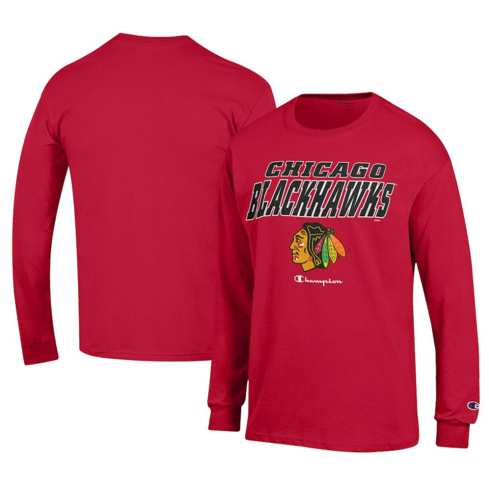 Chicago Blackhawks Champion Long-Sleeve Jersey T-Shirt - Red T-shirts
