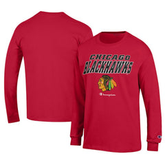 Chicago Blackhawks Champion Long-Sleeve Jersey T-Shirt - Red T-shirts