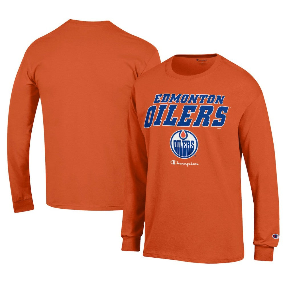 Edmonton Oilers Champion Long-Sleeve Jersey T-Shirt - Orange T-shirts