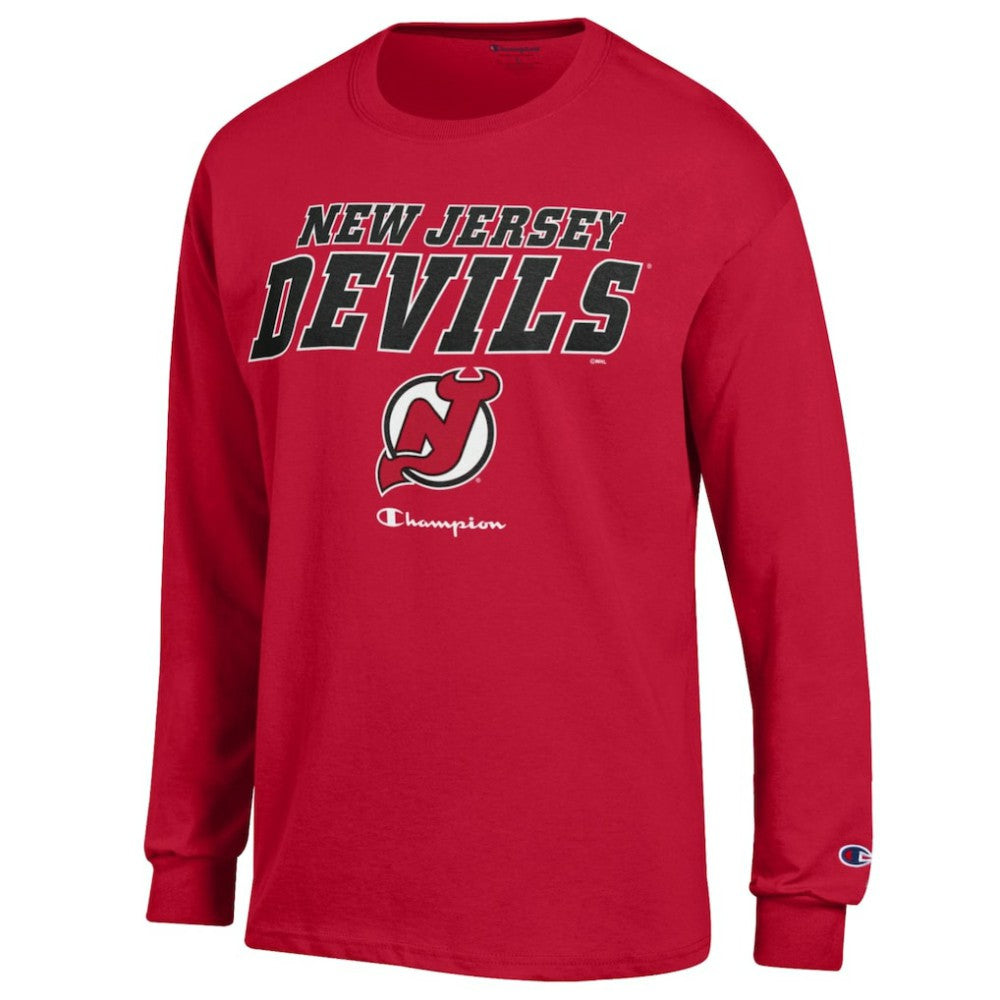 New Jersey Devils Champion Long-Sleeve Jersey T-Shirt - Red T-shirts