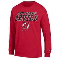 New Jersey Devils Champion Long-Sleeve Jersey T-Shirt - Red T-shirts
