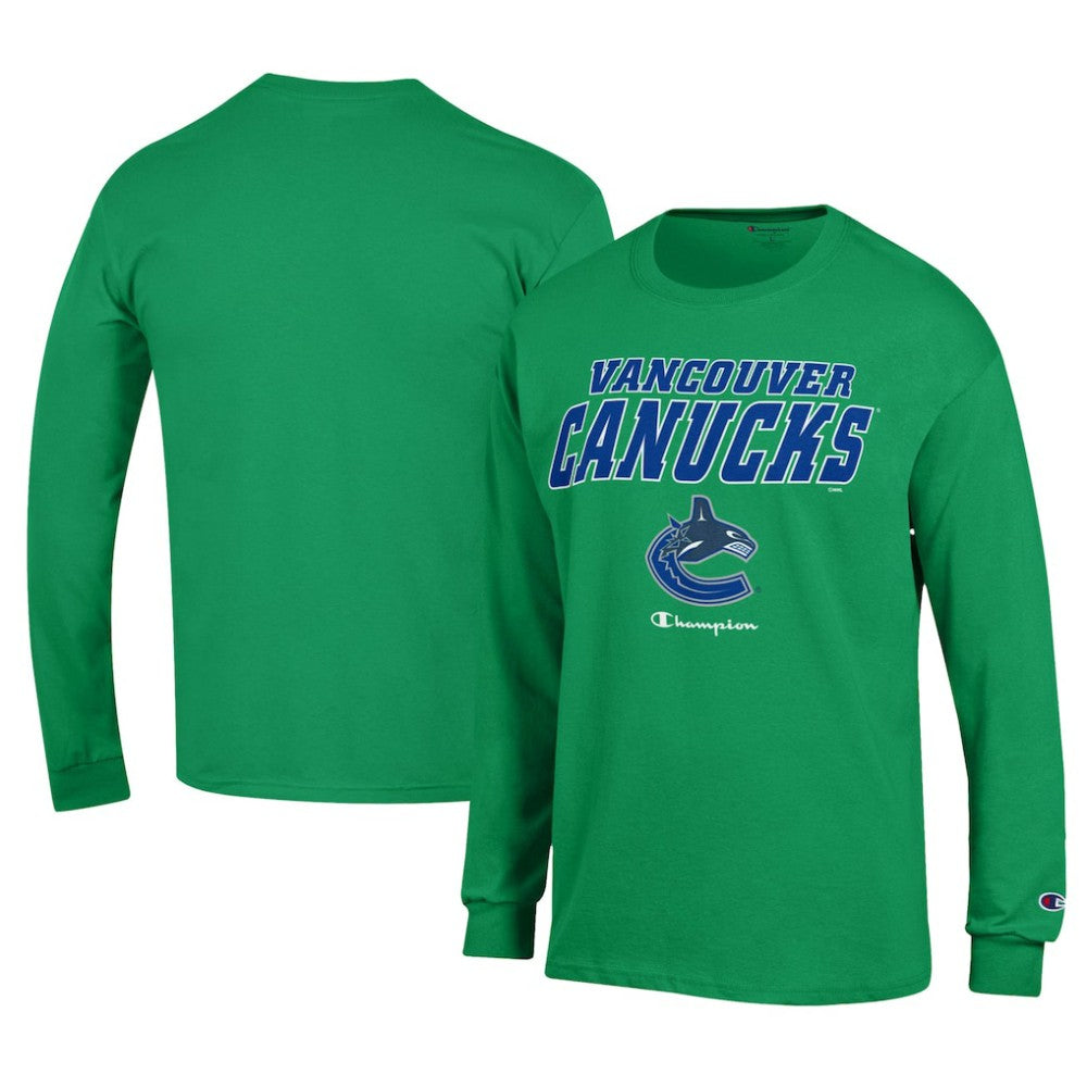 Vancouver Canucks Champion Long-Sleeve Jersey T-Shirt - Green T-shirts