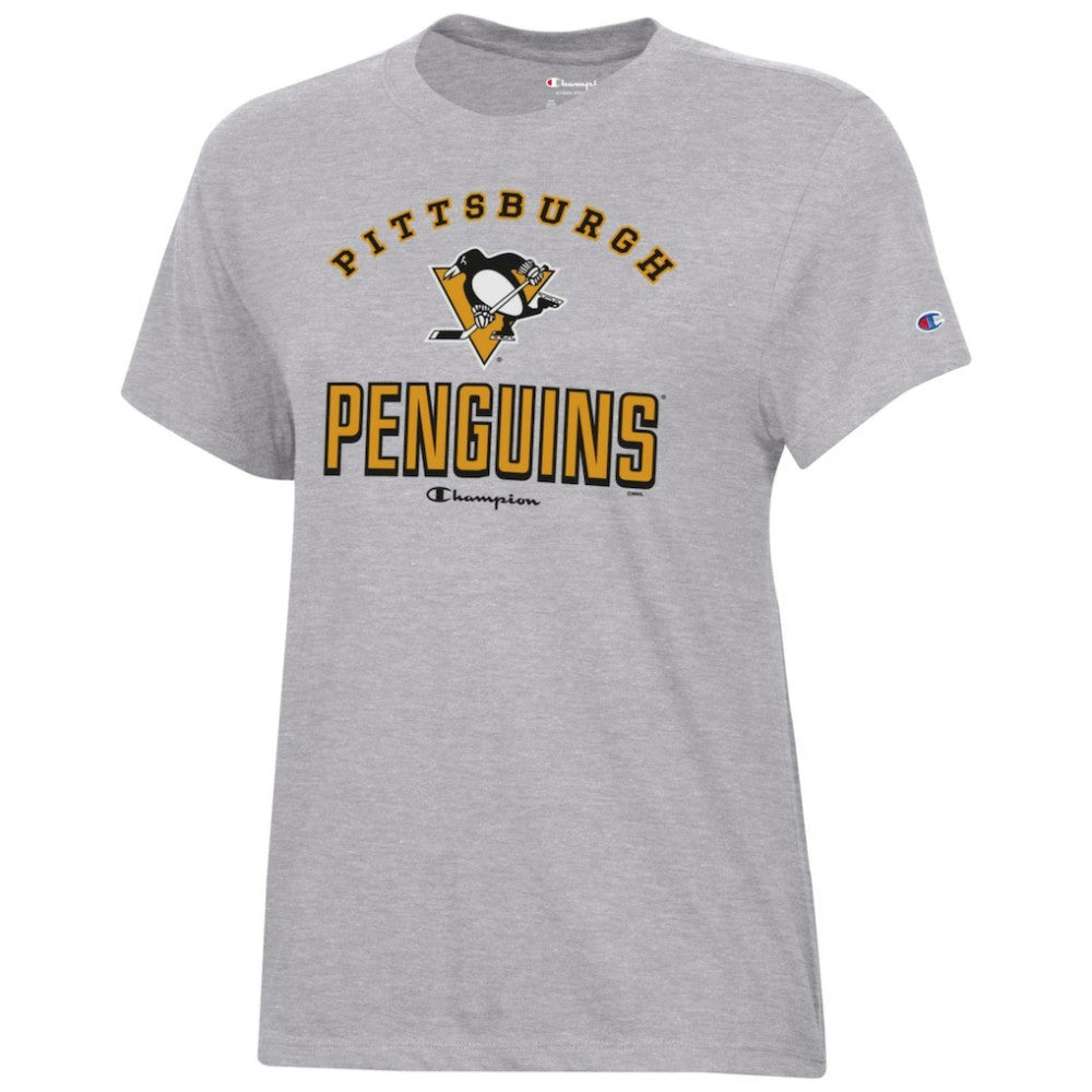 Pittsburgh Penguins Champion Women's Core T-Shirt - Heather Gray T-shirts