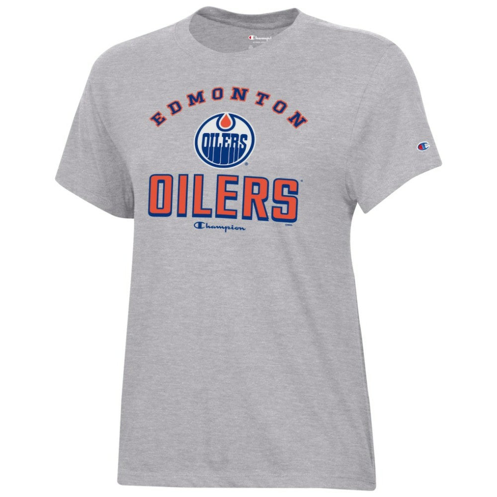 Edmonton Oilers Champion Women's Core T-Shirt - Heather Gray T-shirts