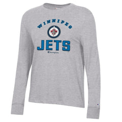 Winnipeg Jets Champion Women's Core Long Sleeve T-Shirt - Heather Gray T-shirts