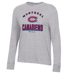 Montreal Canadiens Champion Women's Core Long Sleeve T-Shirt - Heather Gray T-shirts