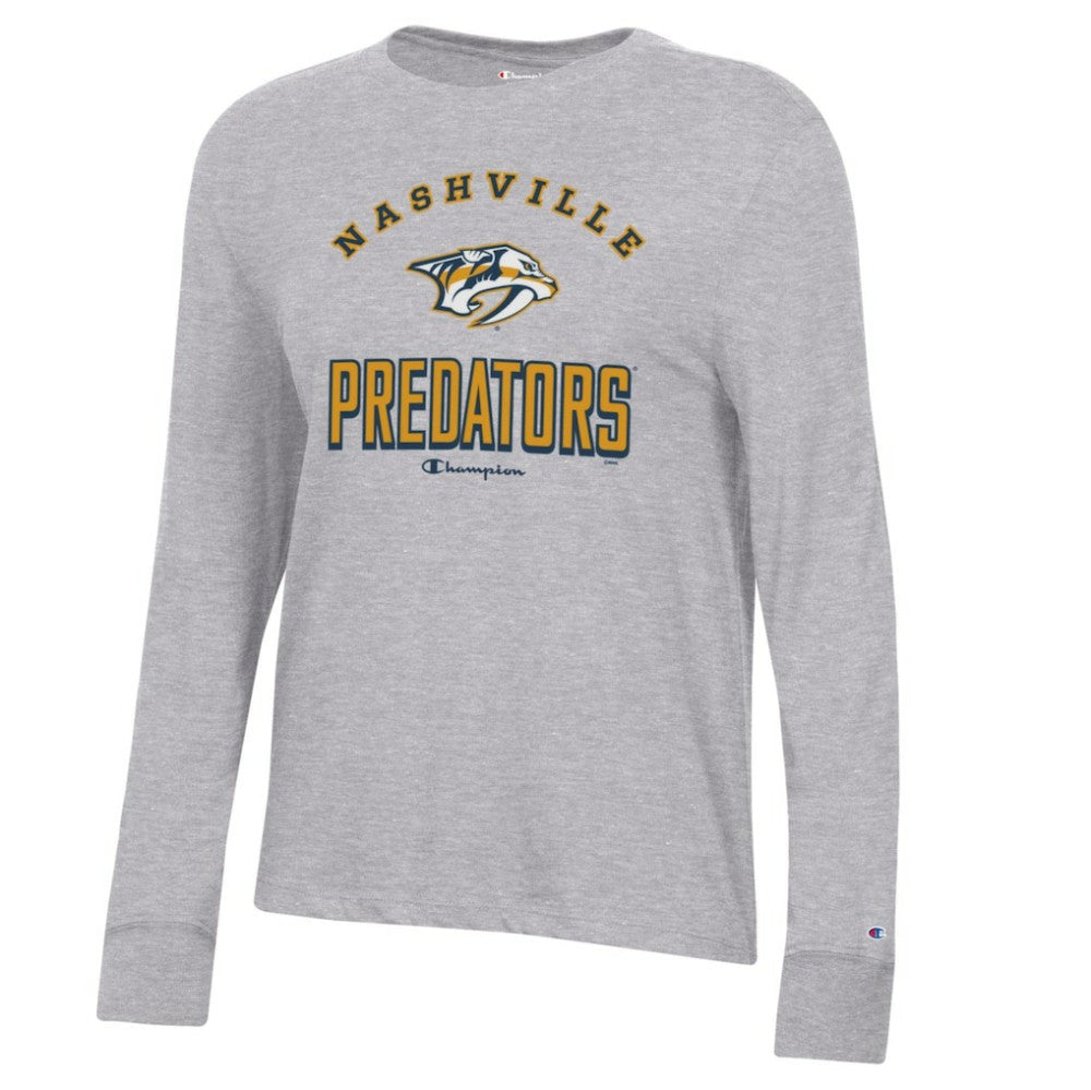 Nashville Predators Champion Women's Core Long Sleeve T-Shirt - Heather Gray T-shirts