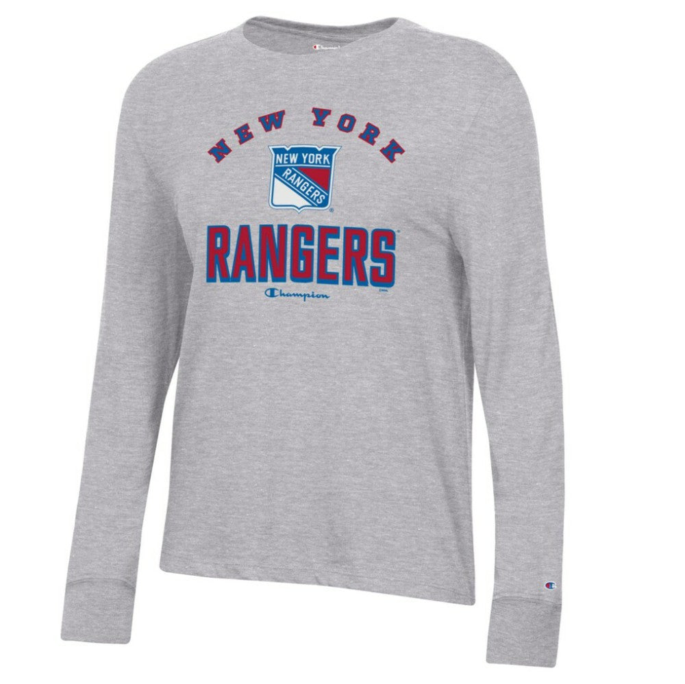 New York Rangers Champion Women's Core Long Sleeve T-Shirt - Heather Gray T-shirts
