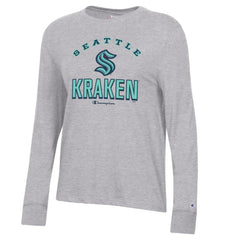 Seattle Kraken Champion Women's Core Long Sleeve T-Shirt - Heather Gray T-shirts