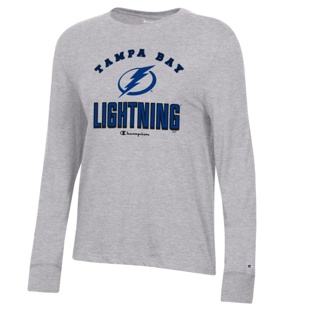 Tampa Bay Lightning Champion Women's Core Long Sleeve T-Shirt - Heather Gray T-shirts