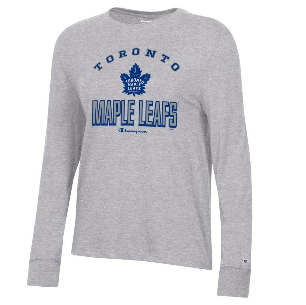 Toronto Maple Leafs Champion Women's Core Long Sleeve T-Shirt - Heather Gray T-shirts