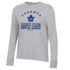 Toronto Maple Leafs Champion Women's Core Long Sleeve T-Shirt - Heather Gray T-shirts