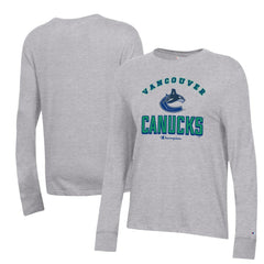 Vancouver Canucks Champion Women's Core Long Sleeve T-Shirt - Heather Gray T-shirts