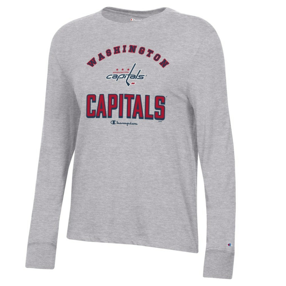 Washington Capitals Champion Women's Core Long Sleeve T-Shirt - Heather Gray T-shirts