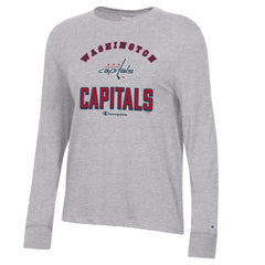 Washington Capitals Champion Women's Core Long Sleeve T-Shirt - Heather Gray T-shirts