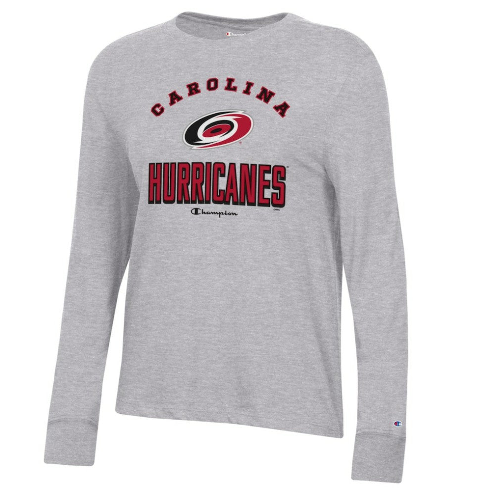 Carolina Hurricanes Champion Women's Core Long Sleeve T-Shirt - Heather Gray T-shirts