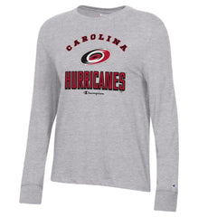 Carolina Hurricanes Champion Women's Core Long Sleeve T-Shirt - Heather Gray T-shirts
