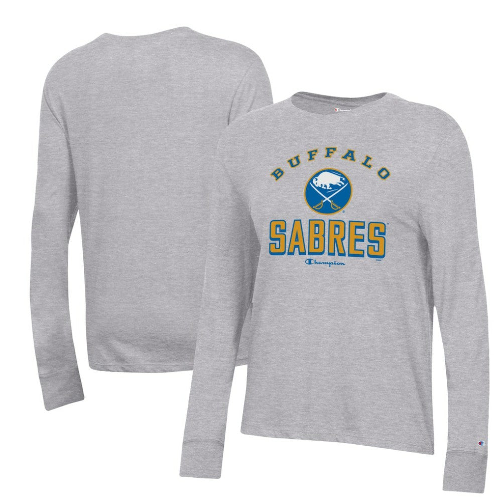 Buffalo Sabres Champion Women's Core Long Sleeve T-Shirt - Heather Gray T-shirts