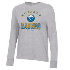 Buffalo Sabres Champion Women's Core Long Sleeve T-Shirt - Heather Gray T-shirts