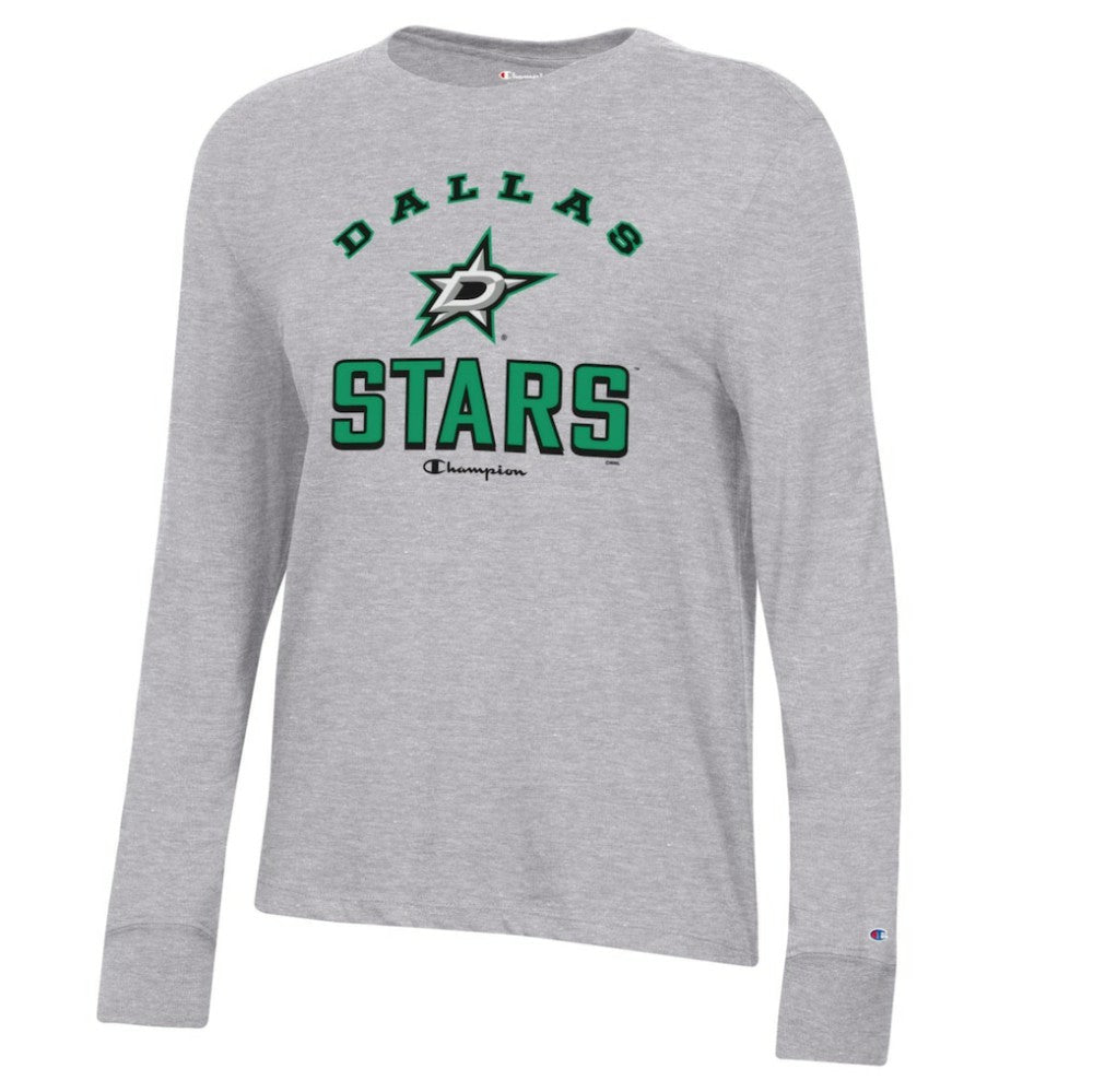 Dallas Stars Champion Women's Core Long Sleeve T-Shirt - Heather Gray T-shirts