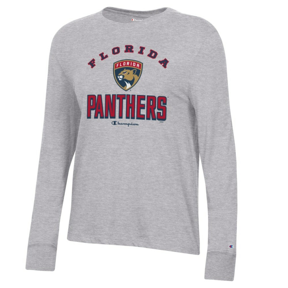 Florida Panthers Champion Women's Core Long Sleeve T-Shirt - Heather Gray T-shirts