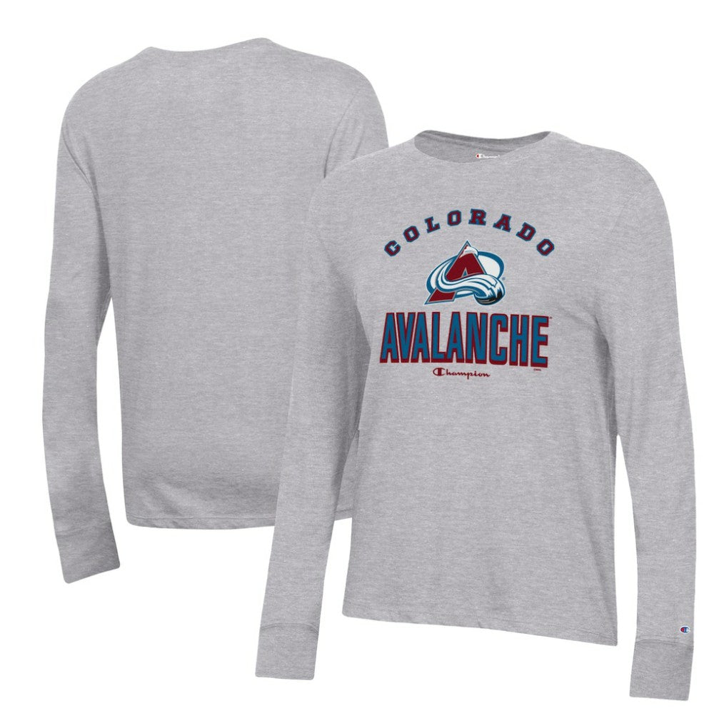 Colorado Avalanche Champion Women's Core Long Sleeve T-Shirt - Heather Gray T-shirts