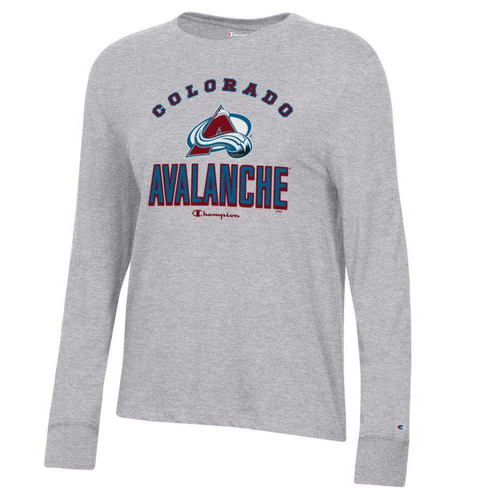 Colorado Avalanche Champion Women's Core Long Sleeve T-Shirt - Heather Gray T-shirts