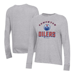 Edmonton Oilers Champion Women's Core Long Sleeve T-Shirt - Heather Gray T-shirts