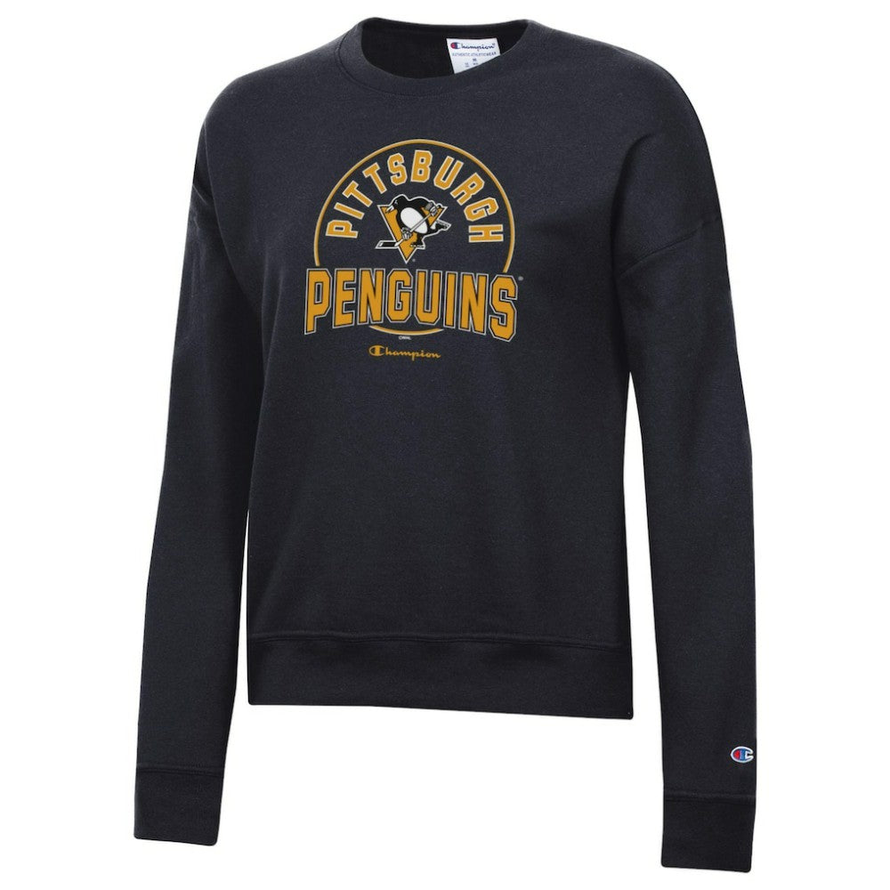 Pittsburgh Penguins Champion Women's Powerblend Pullover Sweatshirt - Black Sweatshirts