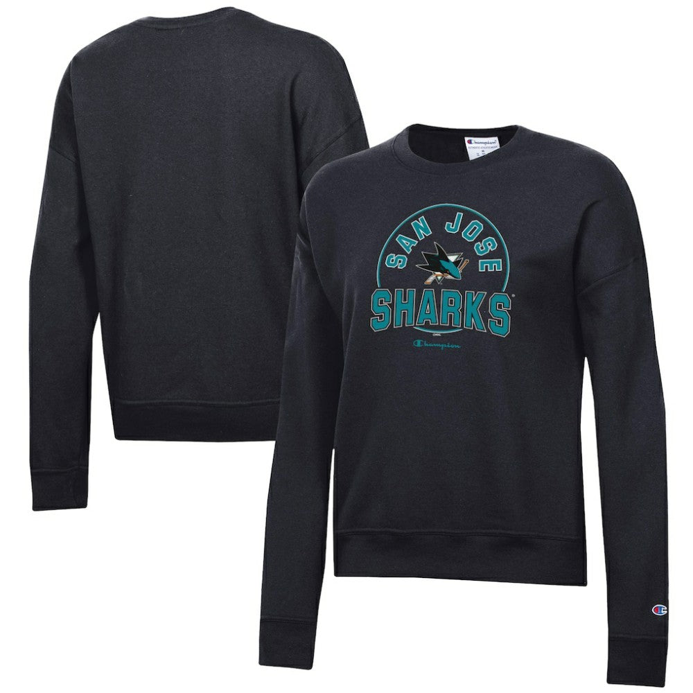 San Jose Sharks Champion Women's Powerblend Pullover Sweatshirt - Black Sweatshirts