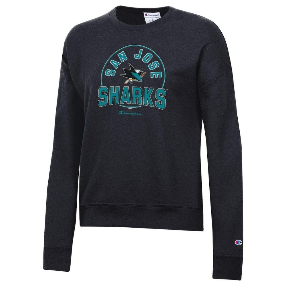 San Jose Sharks Champion Women's Powerblend Pullover Sweatshirt - Black Sweatshirts