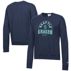 Seattle Kraken Champion Women's Powerblend Pullover Sweatshirt - Deep Sea Blue Sweatshirts