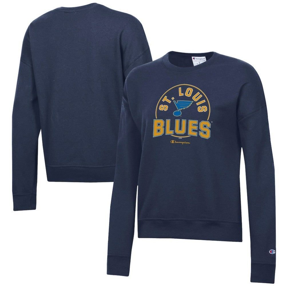 St. Louis Blues Champion Women's Powerblend Pullover Sweatshirt - Navy Sweatshirts