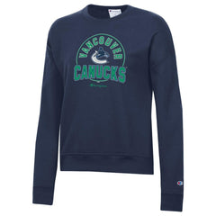 Vancouver Canucks Champion Women's Powerblend Pullover Sweatshirt - Navy Sweatshirts