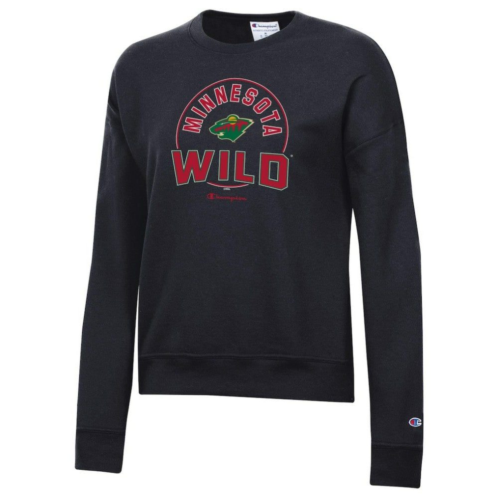 Minnesota Wild Champion Women's Powerblend Pullover Sweatshirt - Black Sweatshirts
