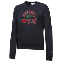 Minnesota Wild Champion Women's Powerblend Pullover Sweatshirt - Black Sweatshirts
