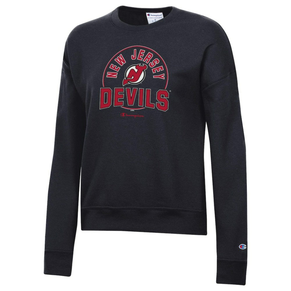 New Jersey Devils Champion Women's Powerblend Pullover Sweatshirt - Black Sweatshirts