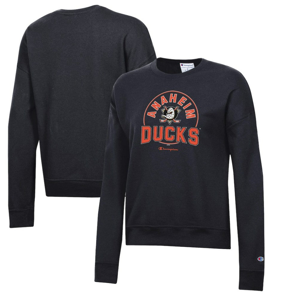 Anaheim Ducks Champion Women's Powerblend Pullover Sweatshirt - Black Sweatshirts