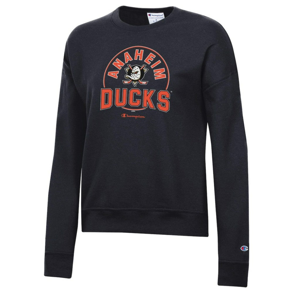 Anaheim Ducks Champion Women's Powerblend Pullover Sweatshirt - Black Sweatshirts