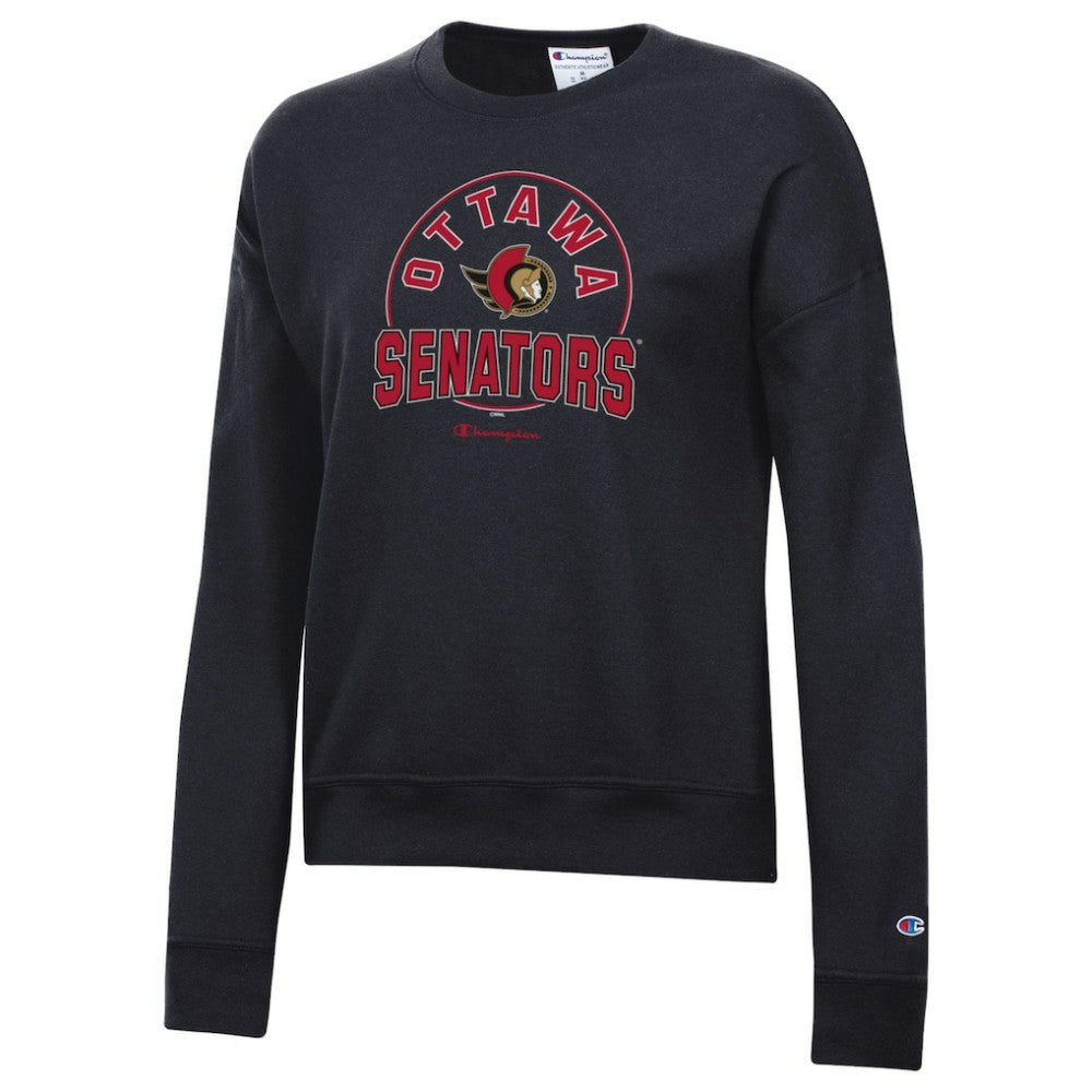Ottawa Senators Champion Women's Powerblend Pullover Sweatshirt - Black Sweatshirts