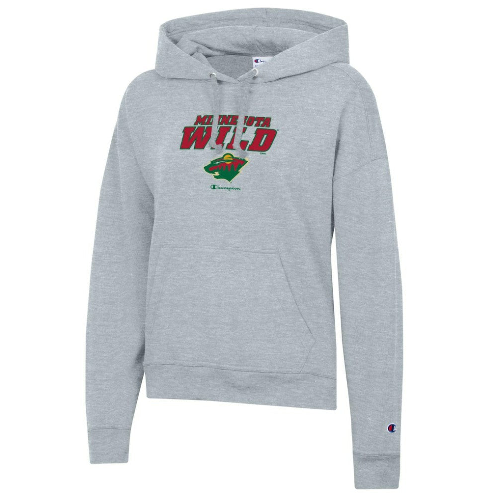 Minnesota Wild Champion Women's Powerblend Fleece Pullover Hoodie - Gray Hoodies
