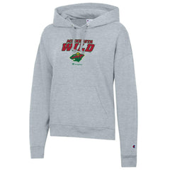 Minnesota Wild Champion Women's Powerblend Fleece Pullover Hoodie - Gray Hoodies